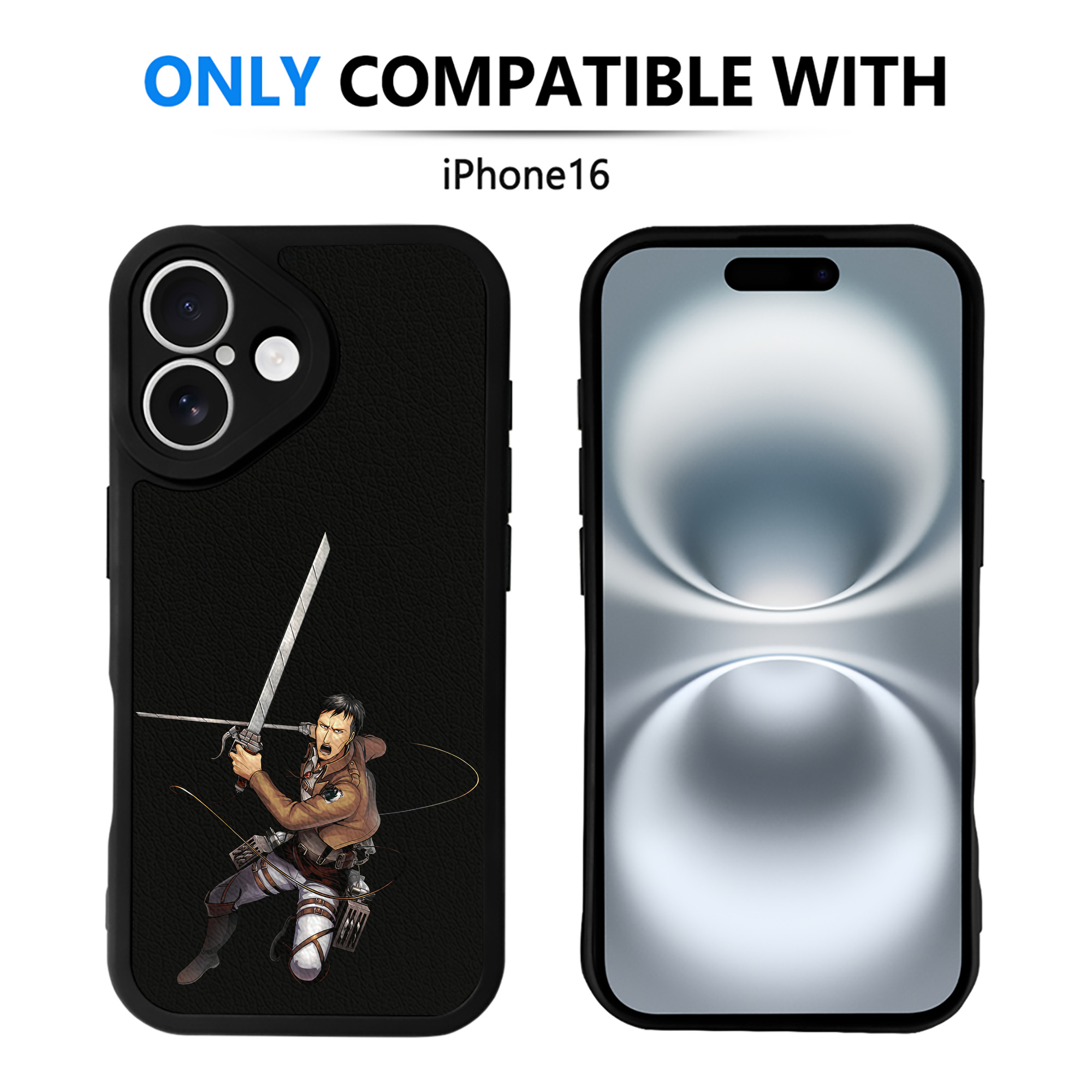 （画像用） 進撃の巨人 Attack on Titan 【iPhone 16シリーズ対応】シリコンスマホケース（レザー調） 材質：シリコン
